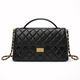 Solace Quilted Calf Leather 2-Way Handbag & Crossbody (Black)