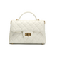 SOLACE Mini Quilted Leather Top Handle/Crossbody Bag (White)