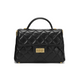 SOLACE Mini Quilted Leather Top Handle/Crossbody Bag (Black)