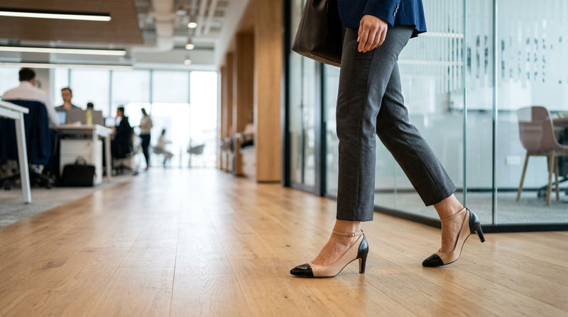 Two-tone pumps for a contemporary office look
