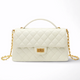 SOLACE Quilted Leather Top Handle/Crossbody Bag (White)