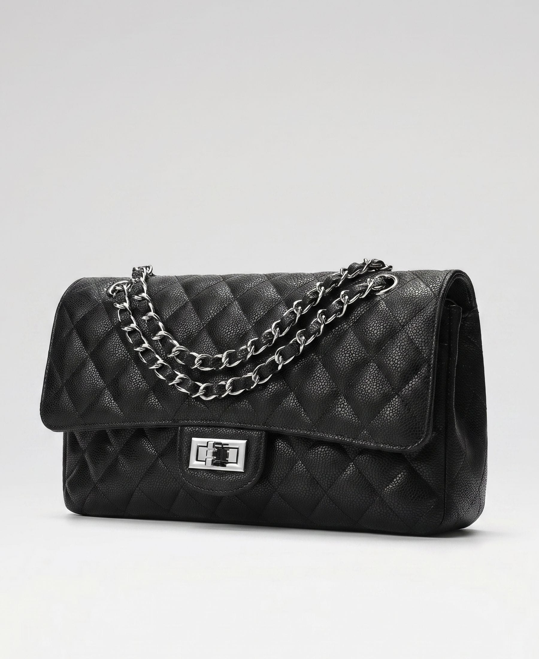 HOPE ROZA Crossly Leather Medium Shoulder/Crossbody Bag, Black Grained