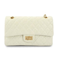 Crossly White Leather Medium Shoulder/Crossbody Bag