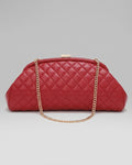 Lovers Clutch Italian Red Quilted Leather Clutch