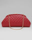 Lovers Clutch Italian Red Quilted Leather Clutch