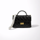 SOLACE Mini Quilted Leather Top Handle/Crossbody Bag (Black)