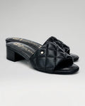 Venus Black Quilted Leather Slide Sandal