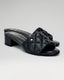 Venus Black Quilted Leather Slide Sandal