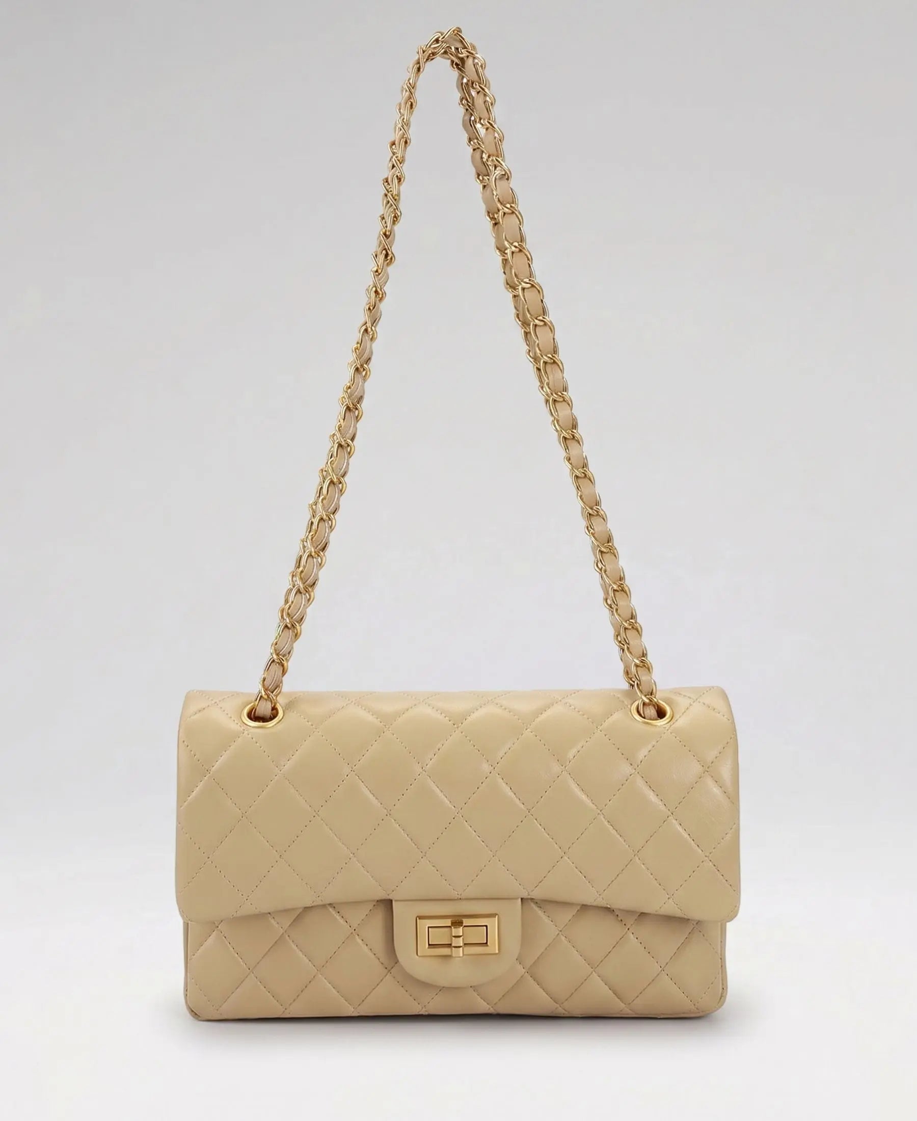 HOPE ROZA Crossly Beige Leather Medium Shoulder/Crossbody Bag