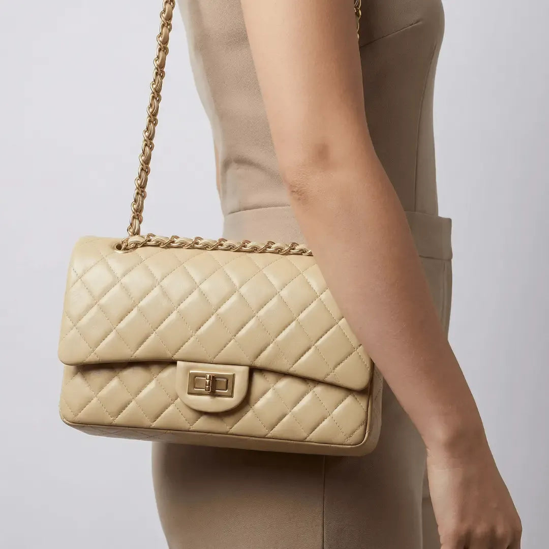 HOPE ROZA Crossly Beige Leather Medium Shoulder/Crossbody Bag