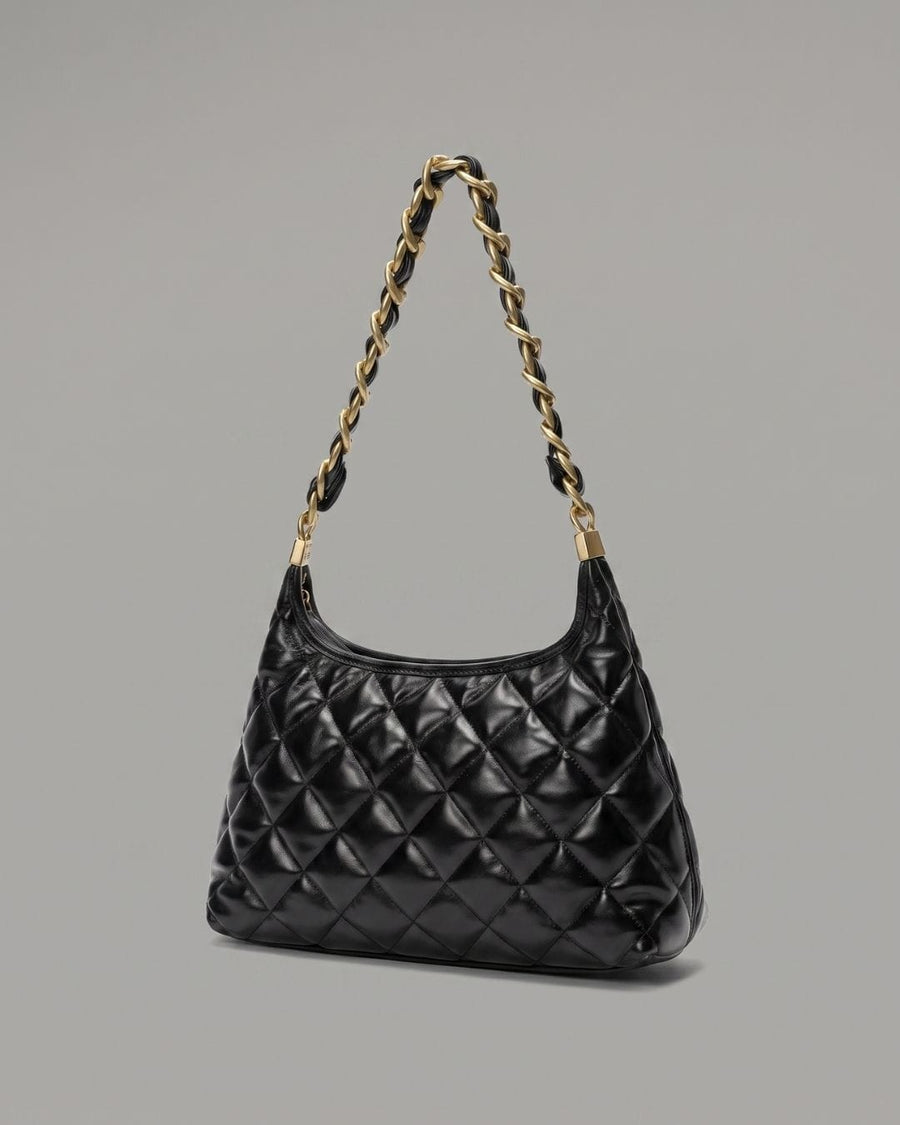 ARDOUR Quilted Leather Shoulder Bag (Black)