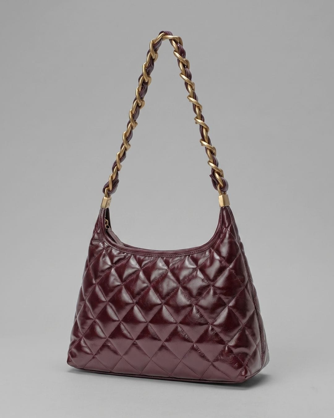 HOPE ROZA ARDOUR Quilted Leather Shoulder Bag (Burgundy)