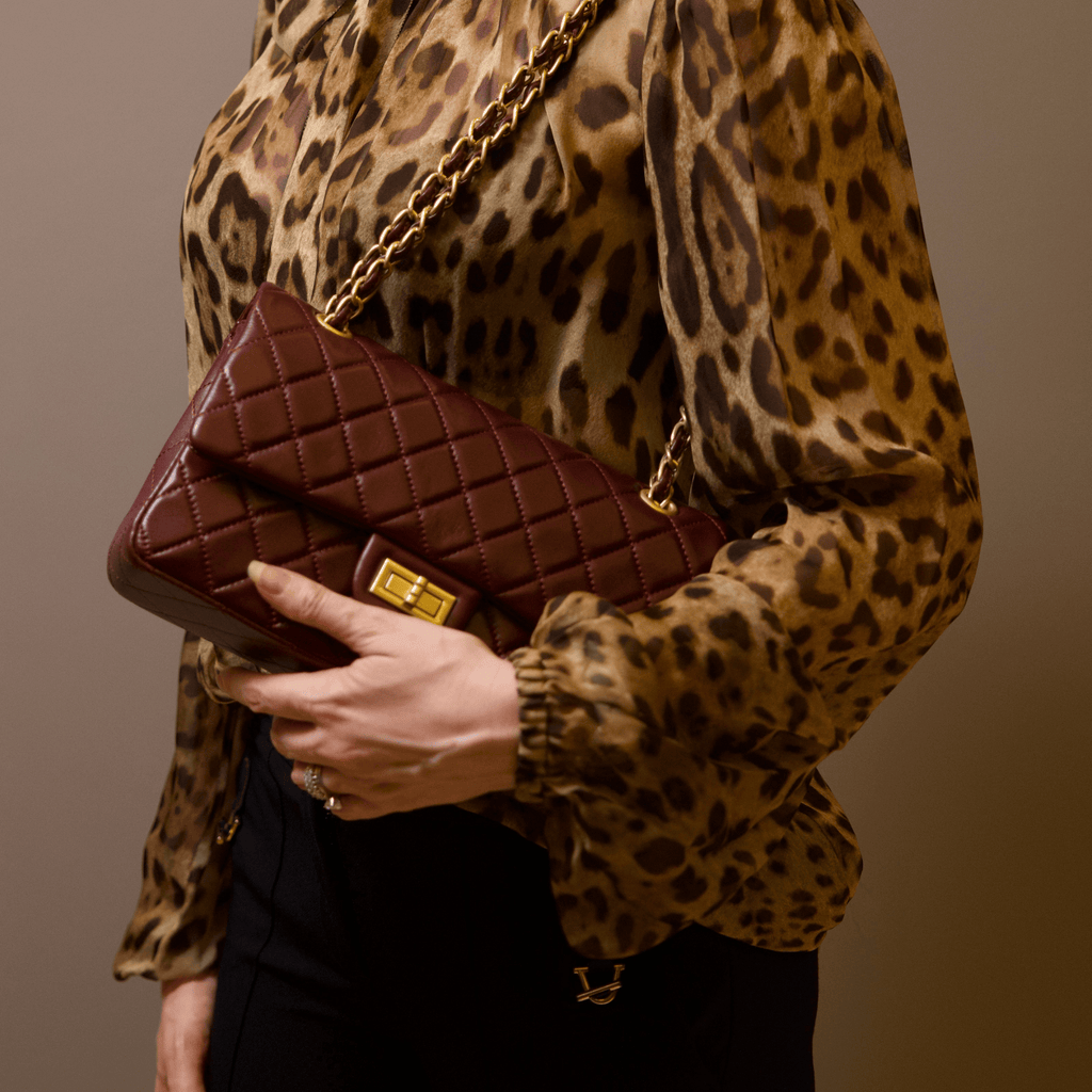 HOPE ROZA Bags Crossly Burgundy Leather Medium Shoulder Bag