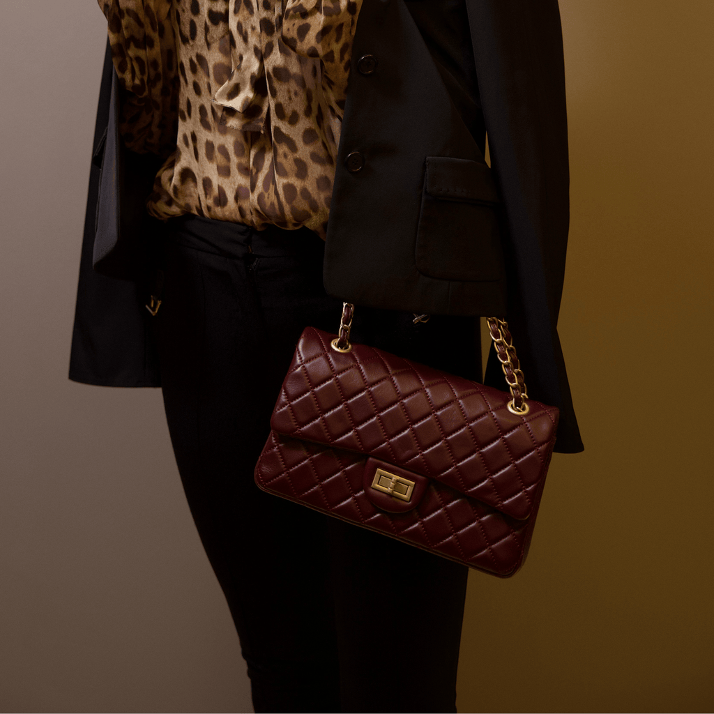 HOPE ROZA Bags Crossly Burgundy Leather Medium Shoulder Bag