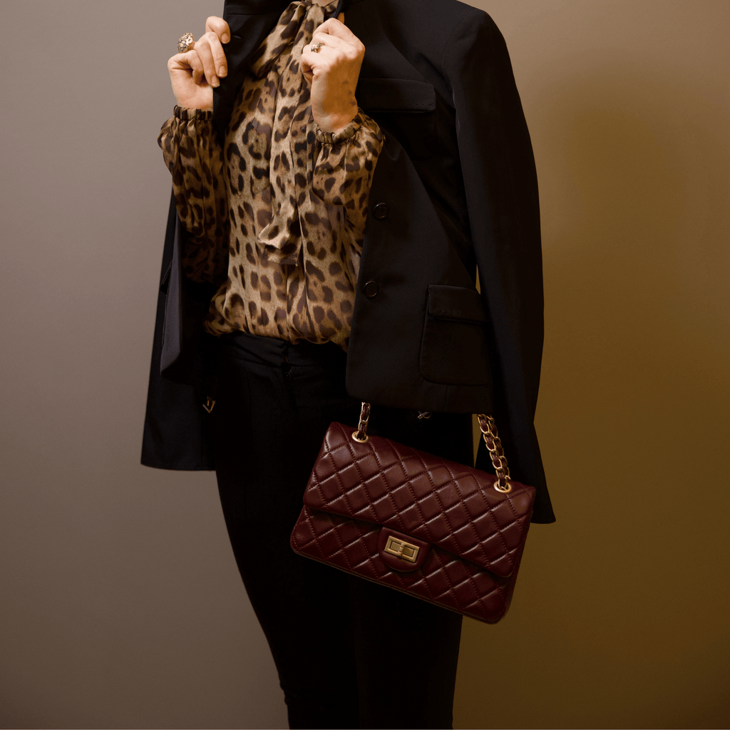 HOPE ROZA Bags Crossly Burgundy Leather Medium Shoulder Bag