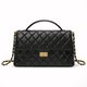 Solace Quilted Calf Leather 2-Way Handbag & Crossbody (Black)