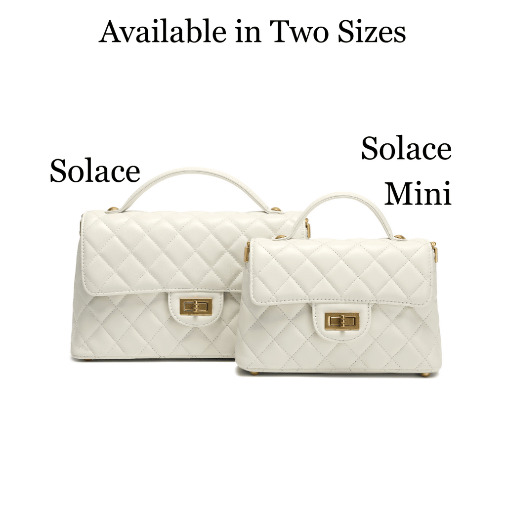 HOPE ROZA Bags SOLACE Quilted Leather Top Handle/Crossbody Bag (White)