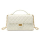 SOLACE Quilted Leather Top Handle/Crossbody Bag (White)