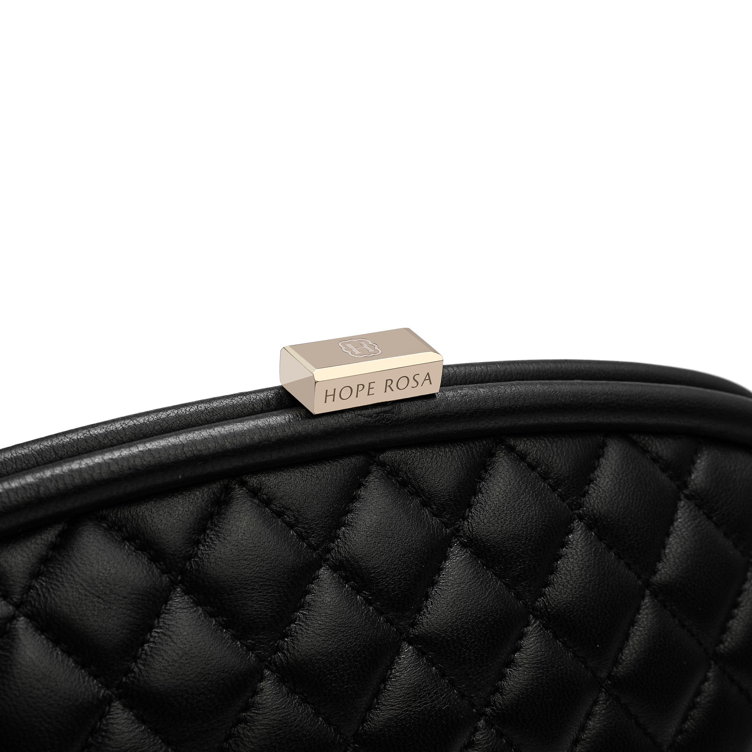 HOPE ROZA Lovers Clutch Black Quilted Leather Clutch