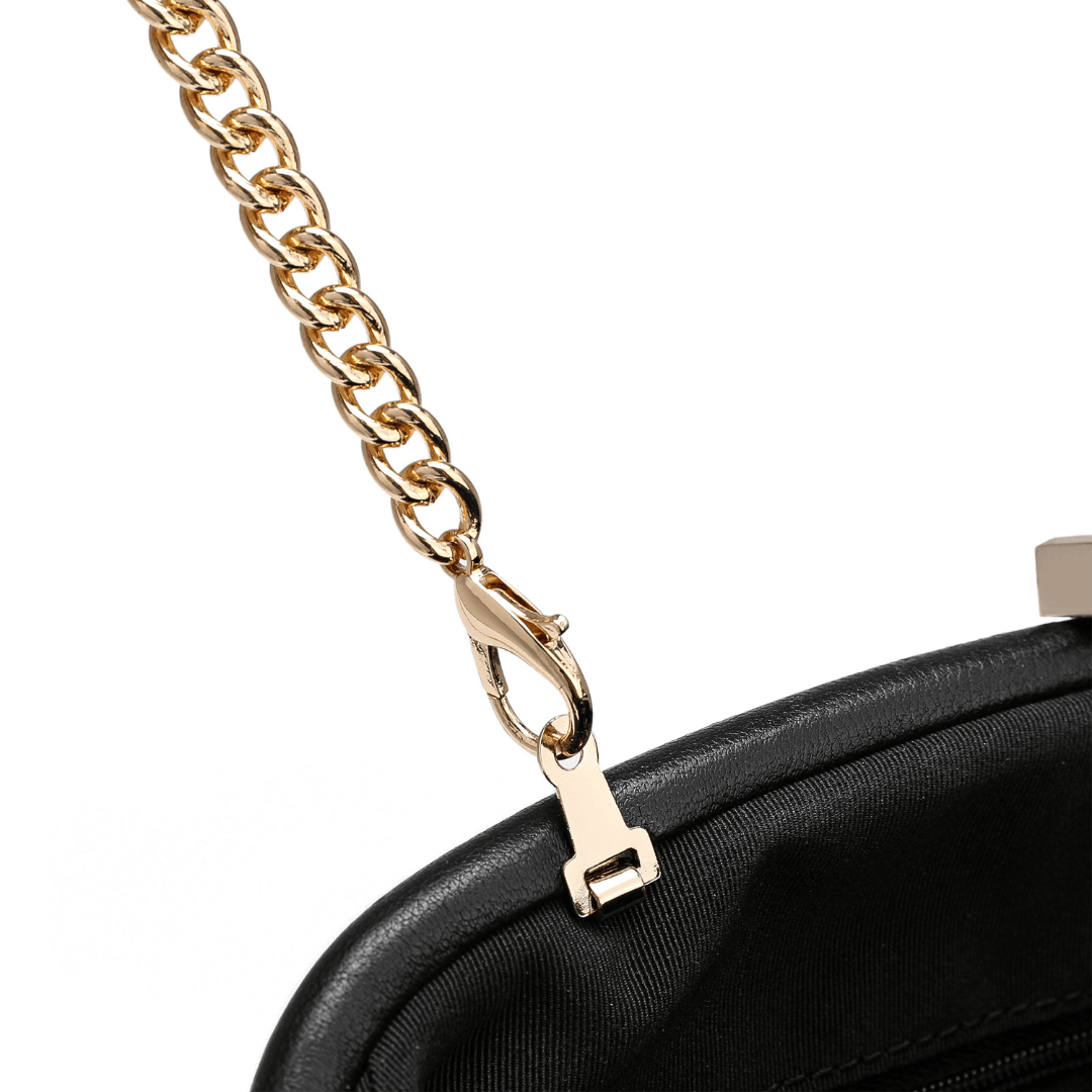 HOPE ROZA Lovers Clutch Black Quilted Leather Clutch