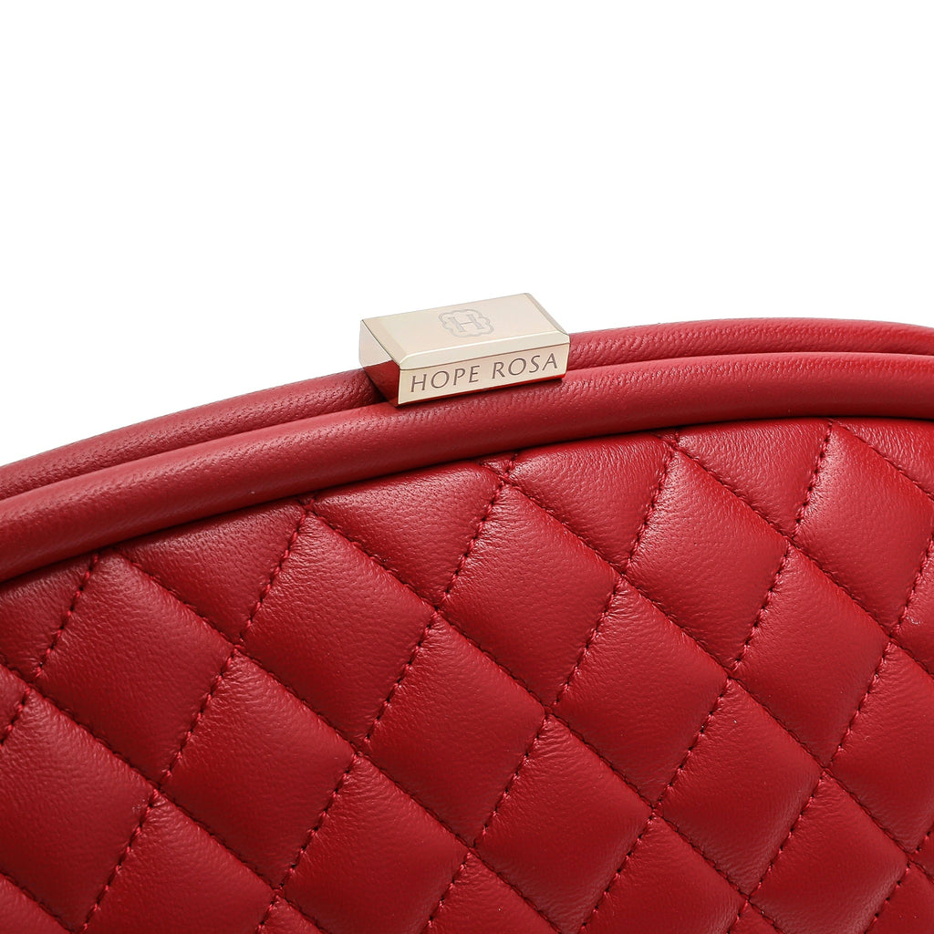HOPE ROZA Clutches Lovers Clutch Italian Red Quilted Leather Clutch