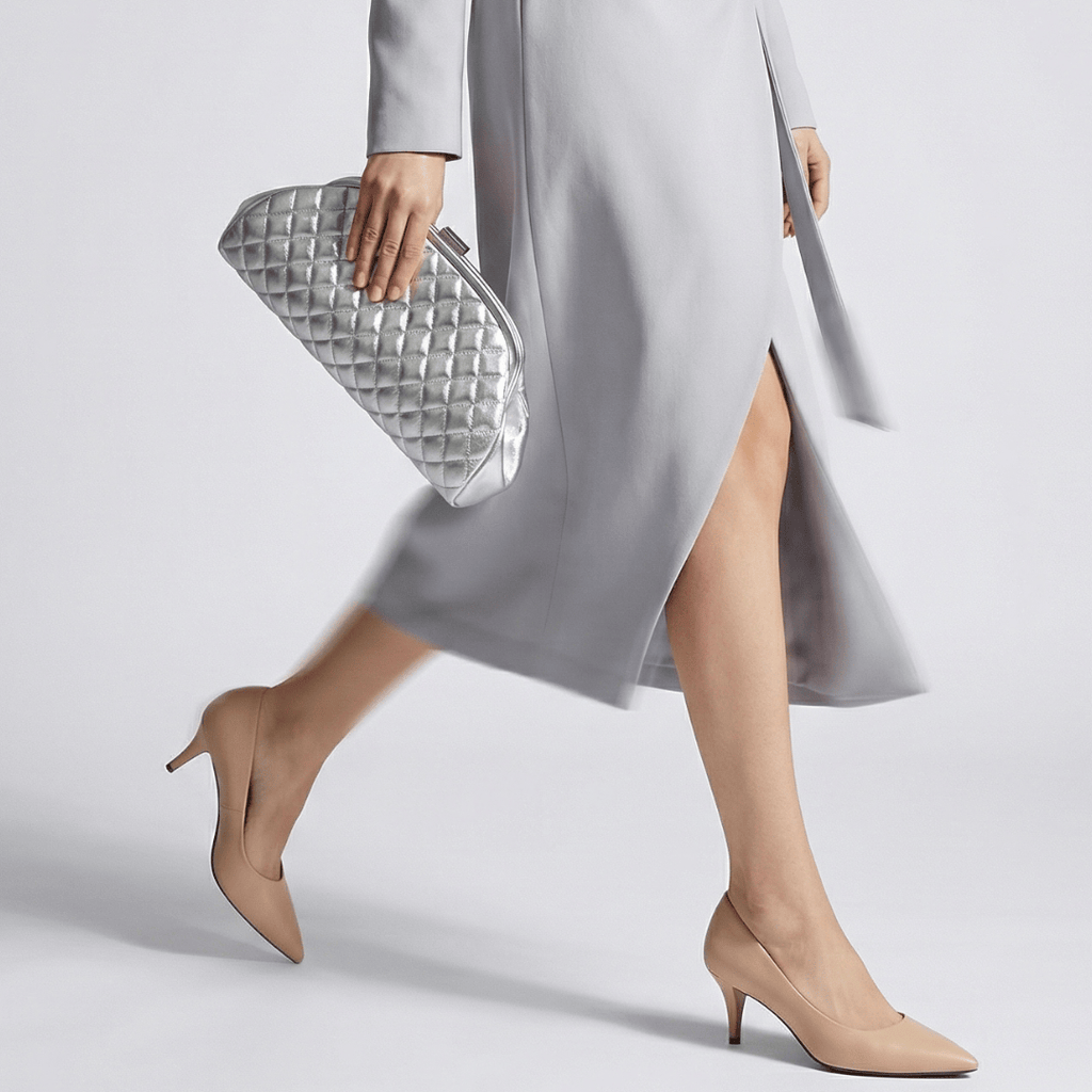 HOPE ROZA Clutches Lovers Clutch Silver Quilted Leather Clutch