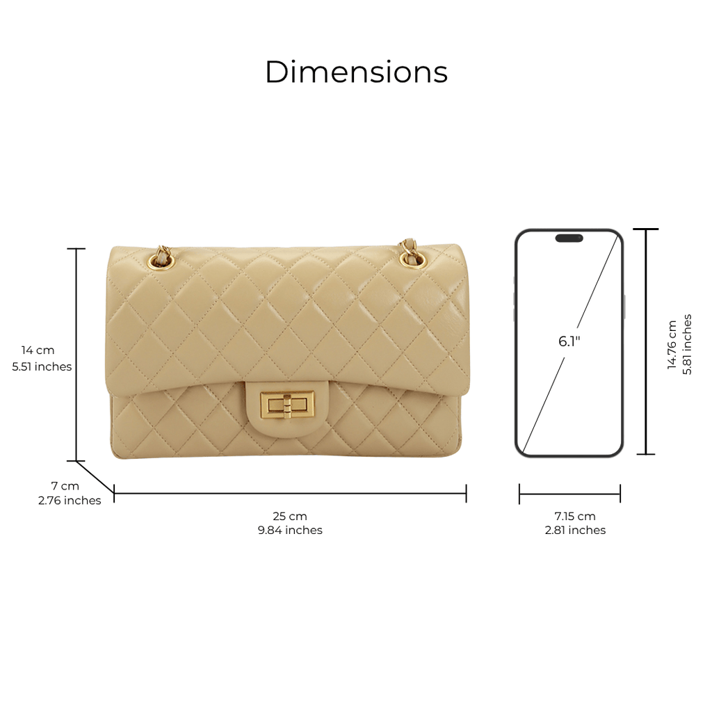 HOPE ROZA Crossbody Bags Crossly Beige Leather Medium Shoulder/Crossbody Bag