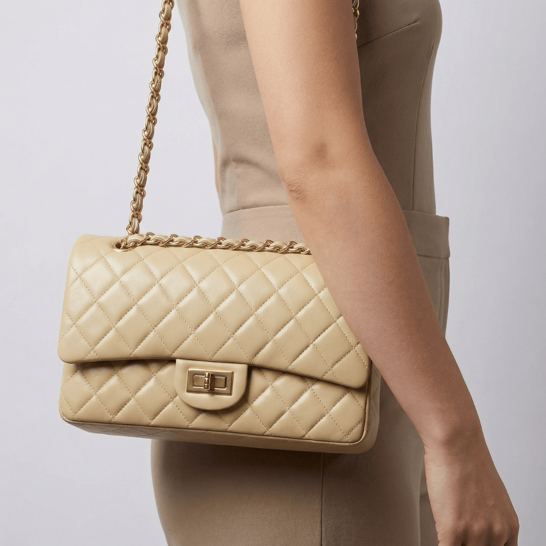 Crossly Beige Leather Medium Shoulder/Crossbody Bag