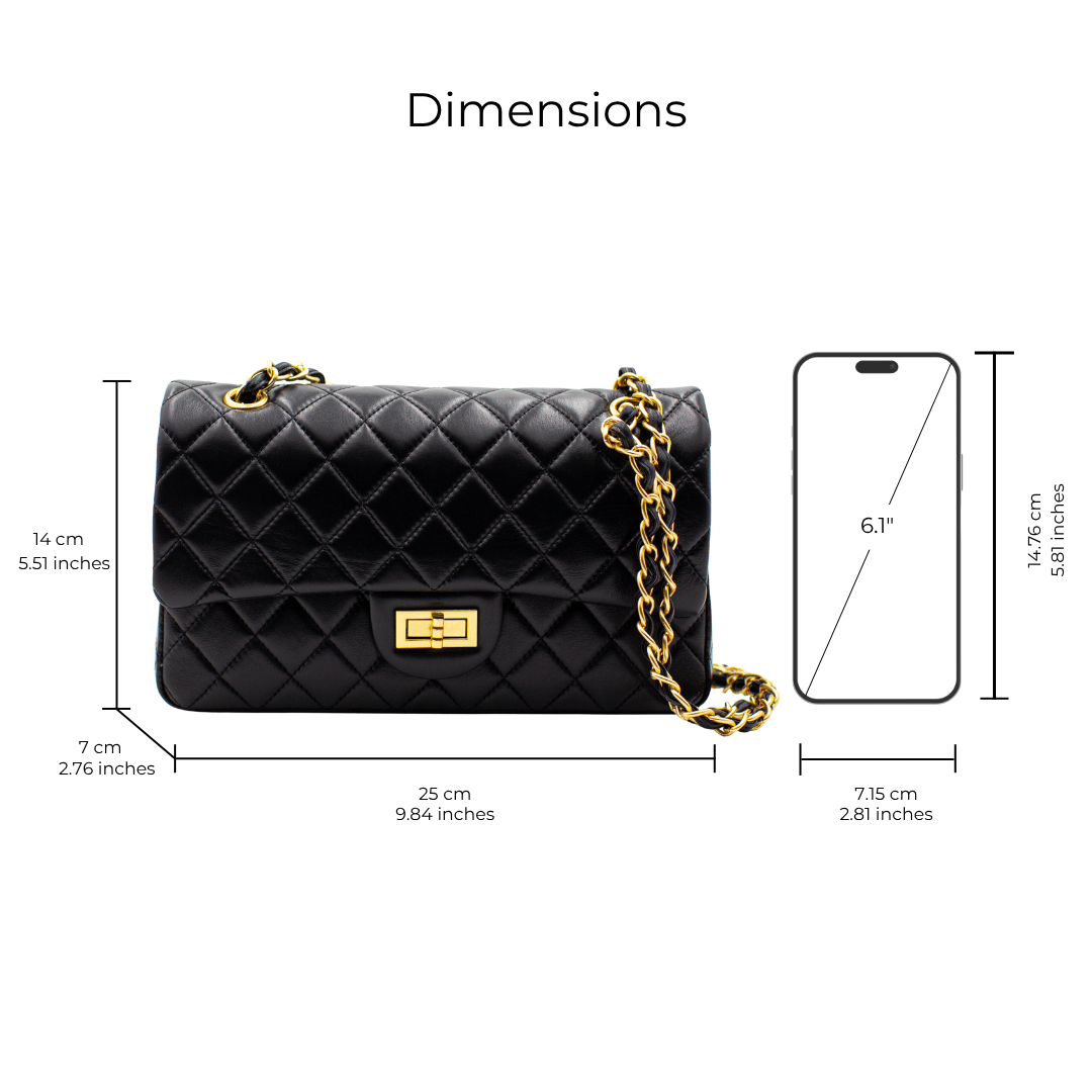 HOPE ROZA Crossly Black Leather Medium Shoulder/Crossbody Bag