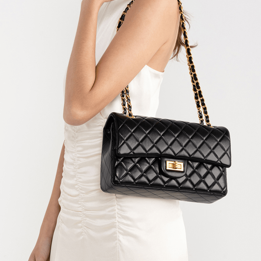 HOPE ROZA Crossbody Bags Crossly Black Leather Medium Shoulder/Crossbody Bag