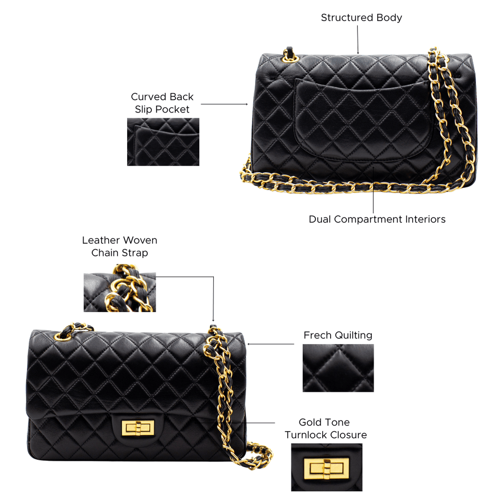 HOPE ROZA Crossbody Bags Crossly Black Leather Medium Shoulder/Crossbody Bag