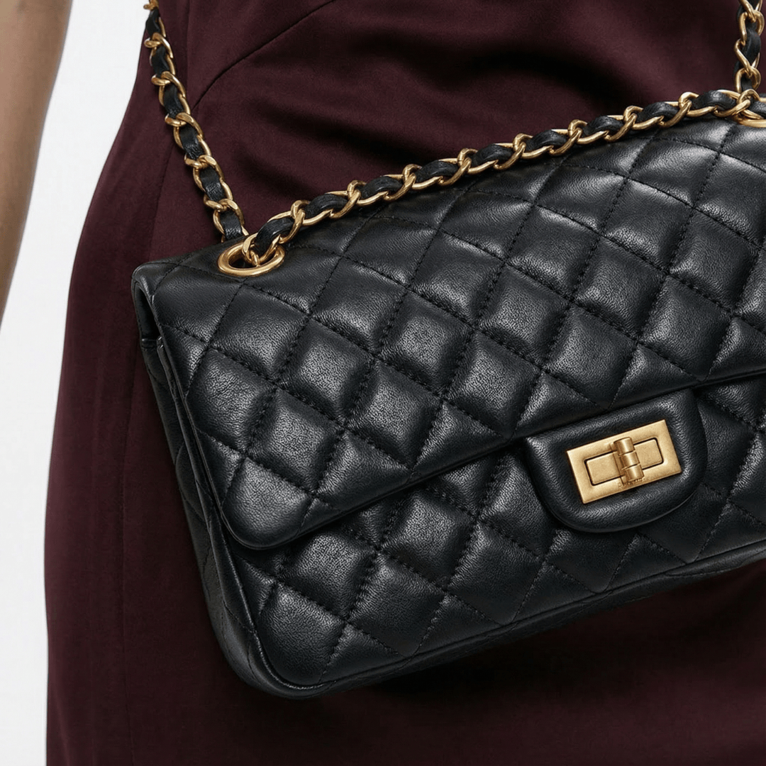 Crossly Black Leather Medium Shoulder/Crossbody Bag