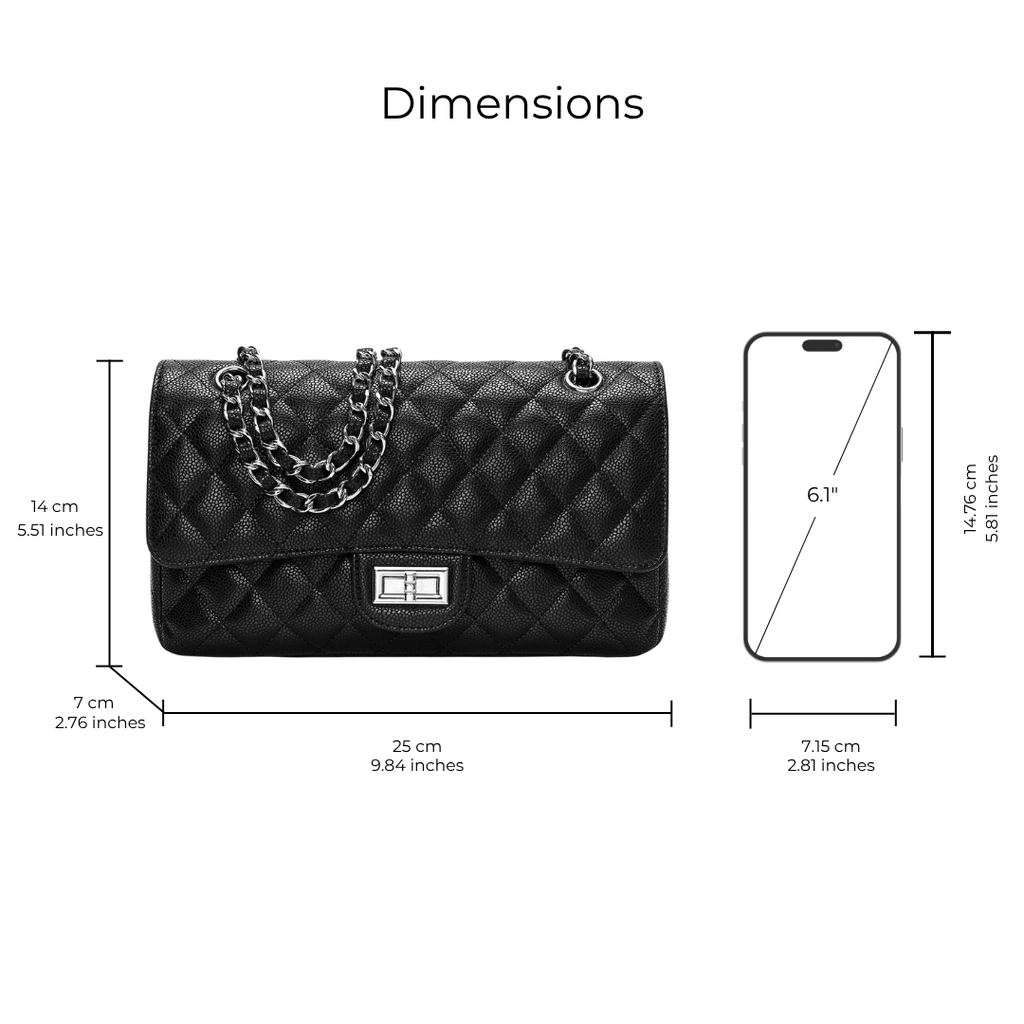 HOPE ROZA Crossbody Bags Crossly Leather Medium Shoulder/Crossbody Bag, Black Grained