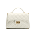 SOLACE MINI Quilted Leather Top Handle/Crossbody Bag (White)