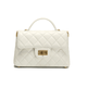 SOLACE Mini Quilted Leather Top Handle/Crossbody Bag (White)
