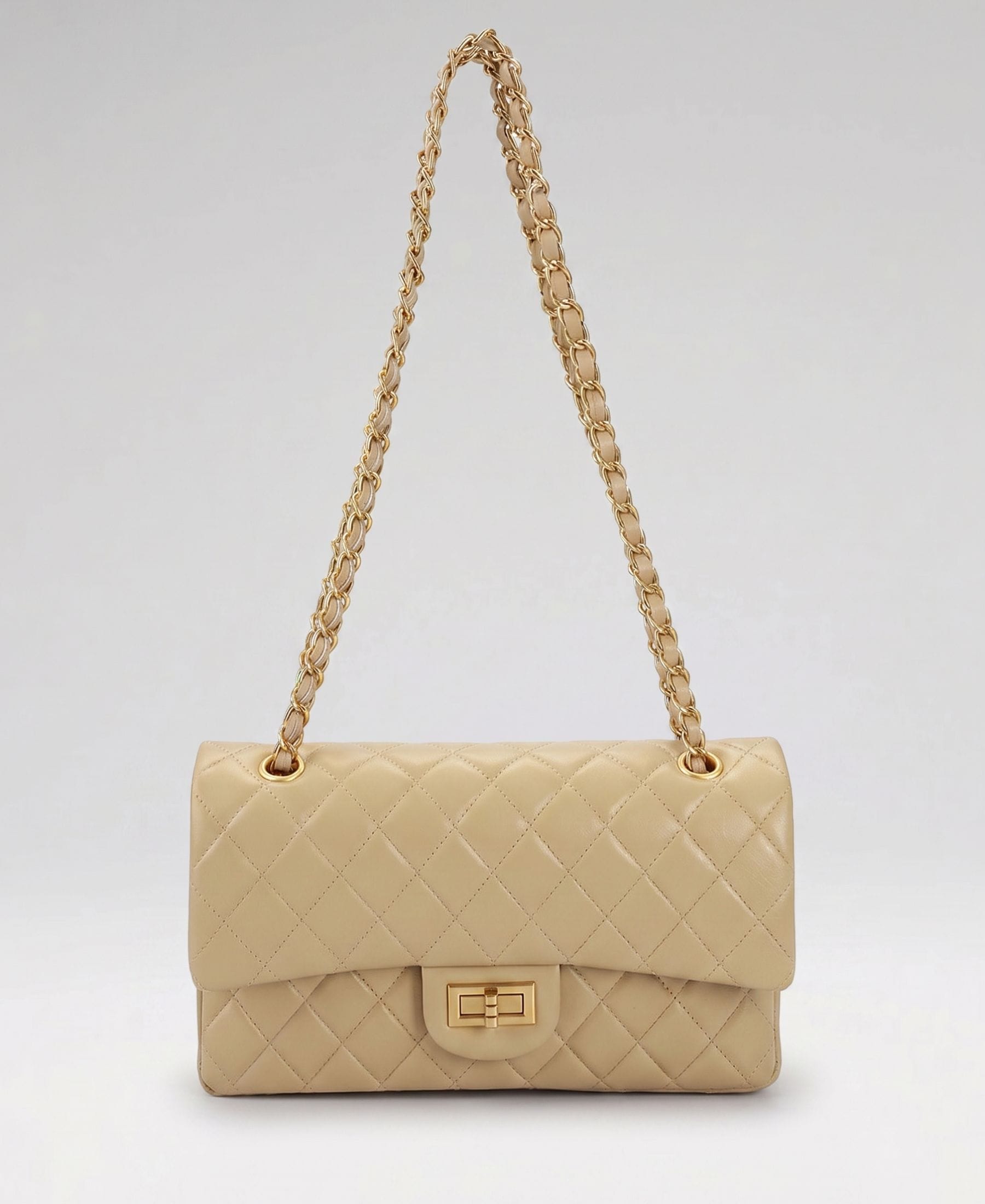 Crossly Beige Leather Medium Shoulder/Crossbody Bag