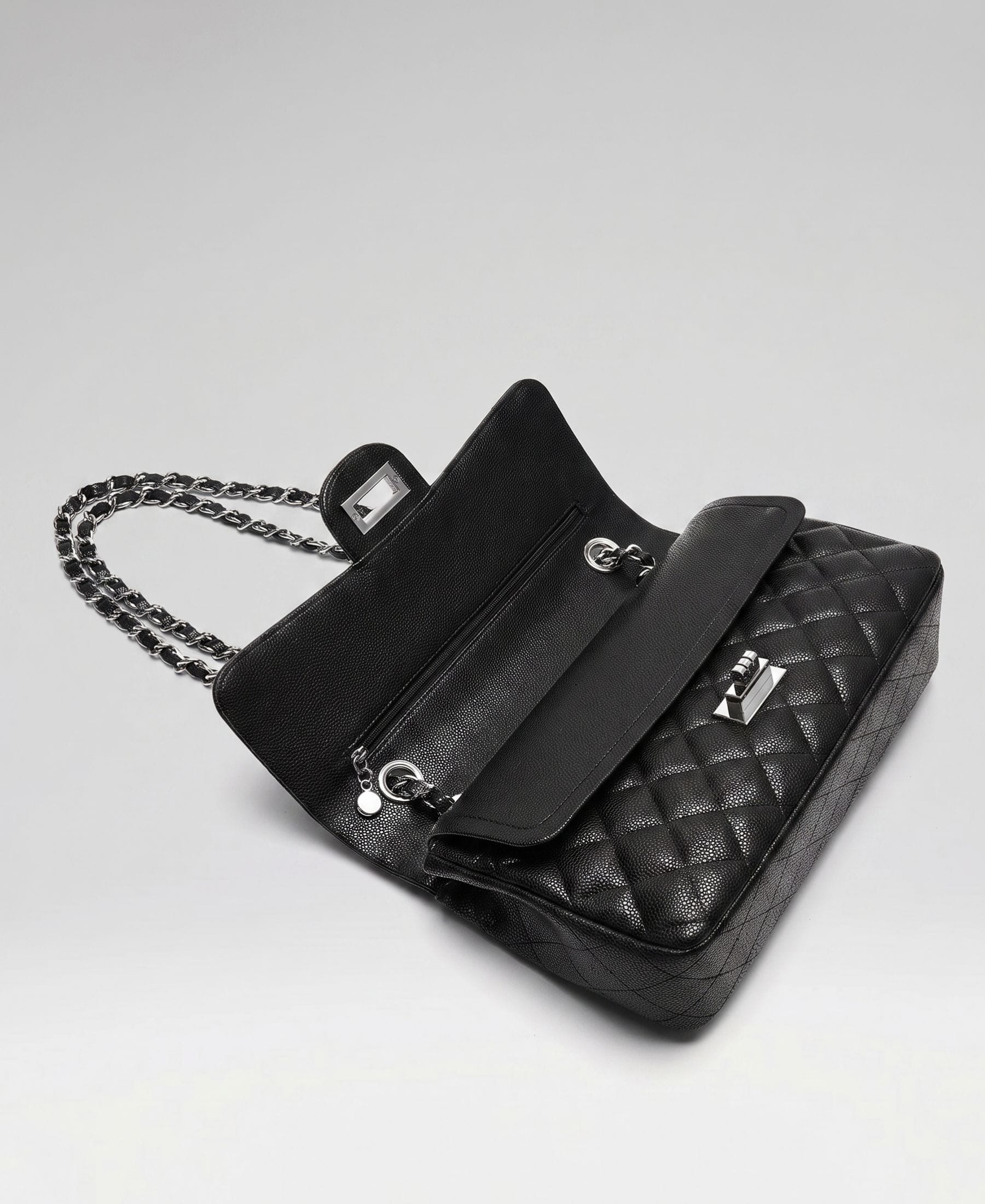 Crossly Leather Medium Shoulder/Crossbody Bag, Black Grained