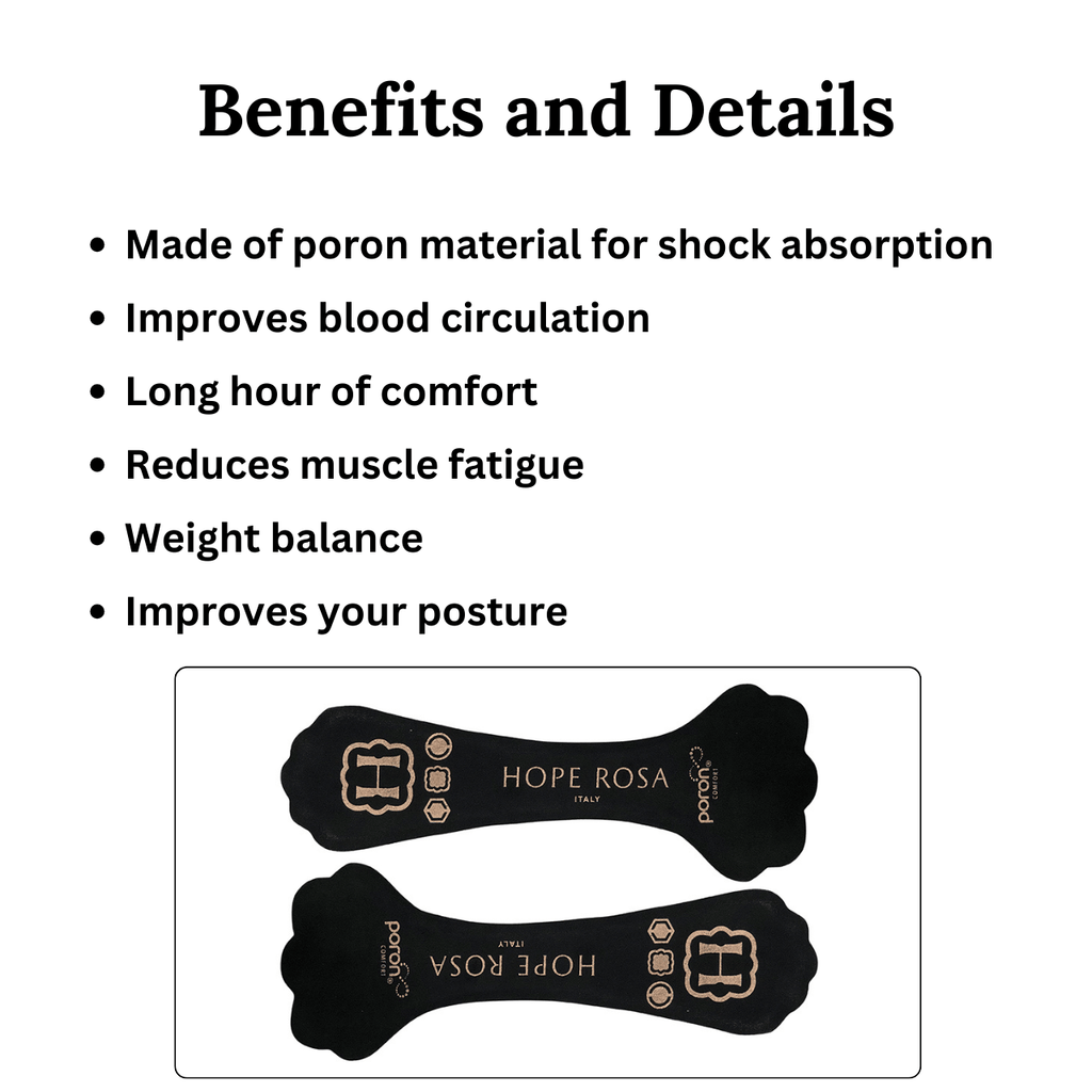 HOPE ROZA Insoles 2-Pair Full Length Cushion Insoles-Black