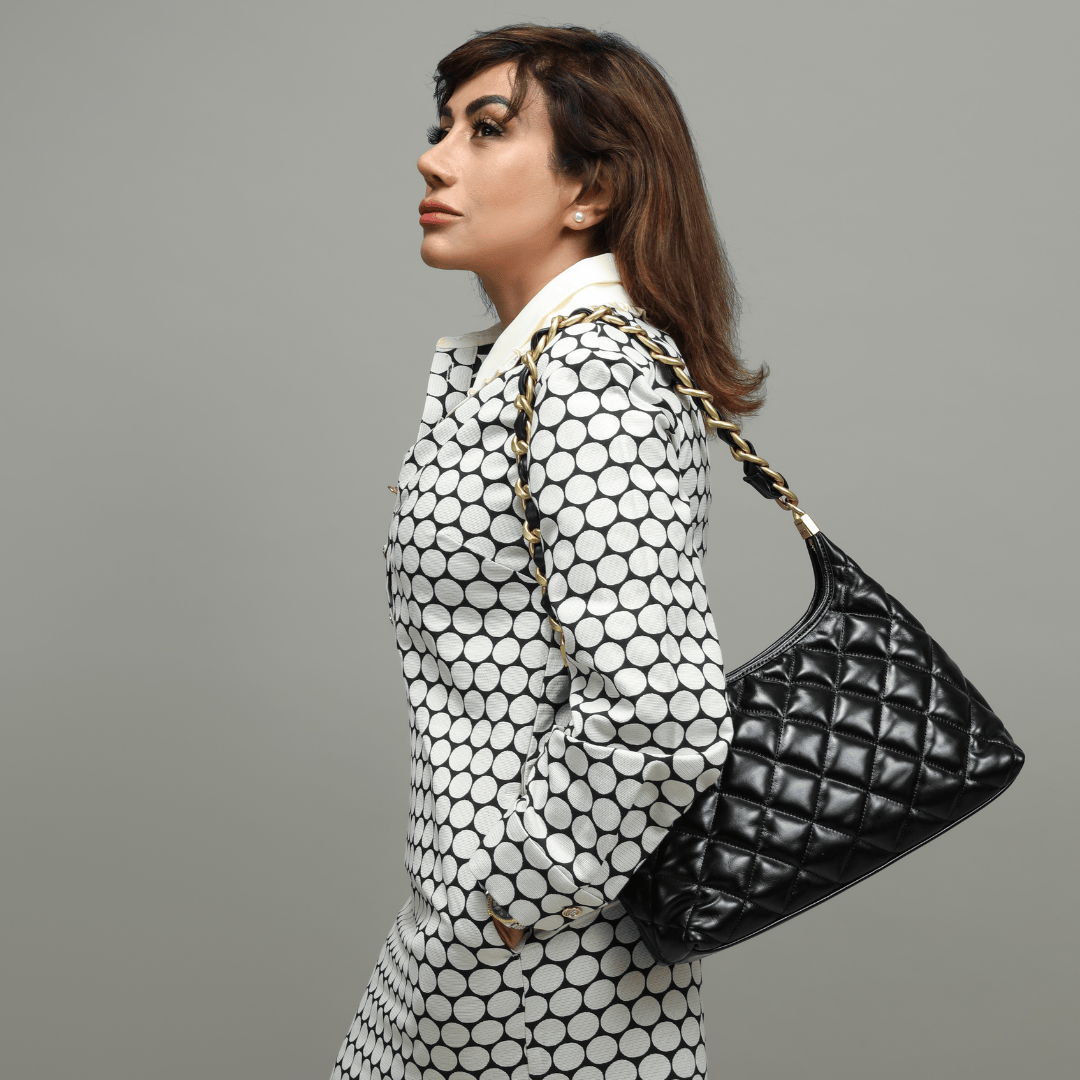 HOPE ROZA ARDOUR Quilted Leather Shoulder Bag (Black)