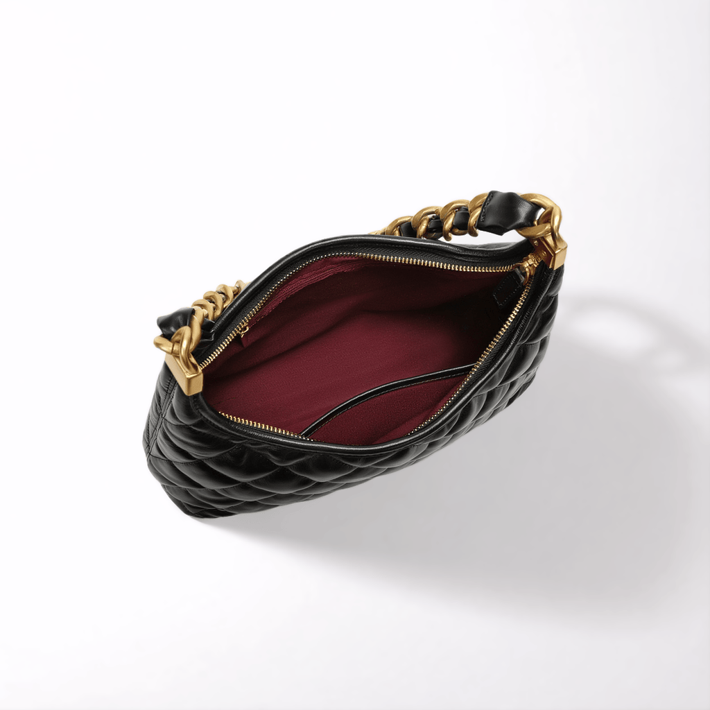 HOPE ROZA Shoulder Bags ARDOUR Quilted Leather Shoulder Bag (Black)