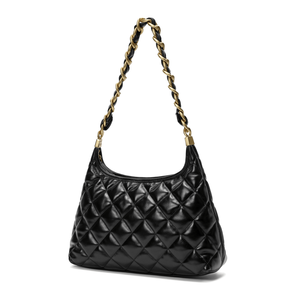 HOPE ROZA Shoulder Bags ARDOUR Quilted Leather Shoulder Bag (Black)