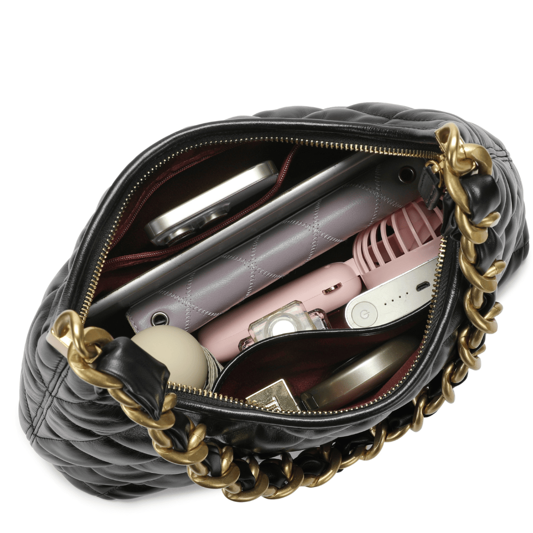 HOPE ROZA ARDOUR Quilted Leather Shoulder Bag (Black)