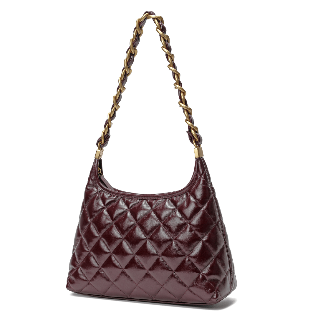 HOPE ROZA ARDOUR Quilted Leather Shoulder Bag (Burgundy)