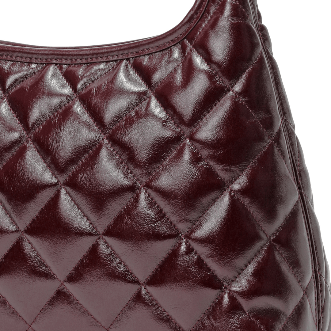 HOPE ROZA ARDOUR Quilted Leather Shoulder Bag (Burgundy)