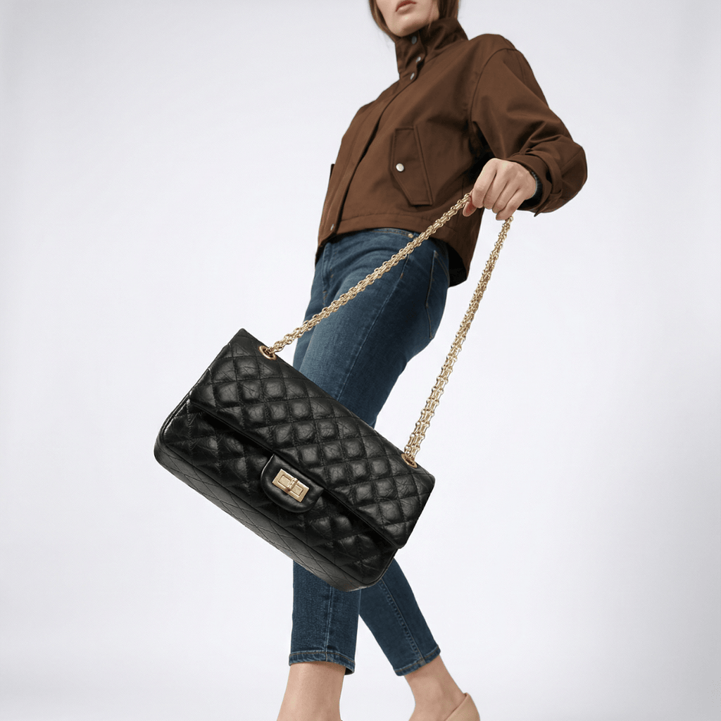 HOPE ROZA Shoulder Bags Crossly Black Leather Shoulder Bag