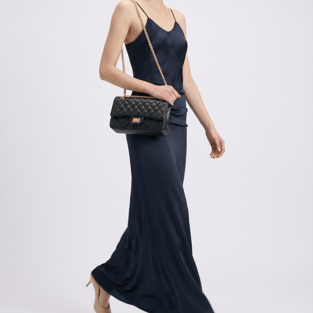 HOPE ROZA Shoulder Bags Crossly Black Leather Shoulder Bag