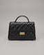 SOLACE MINI Quilted Leather Top Handle/Crossbody Bag (Black)