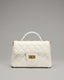 SOLACE MINI Quilted Leather Top Handle/Crossbody Bag (White)
