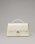 SOLACE Quilted Leather 2-Way Handbag & Crossbody Bag (White)