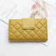Vana Women's Mustard Yellow Quilted Leather Wallet | Luxury Bifold Clutch